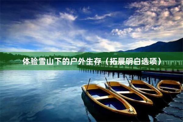 体验雪山下的户外生存（拓展明白选项）