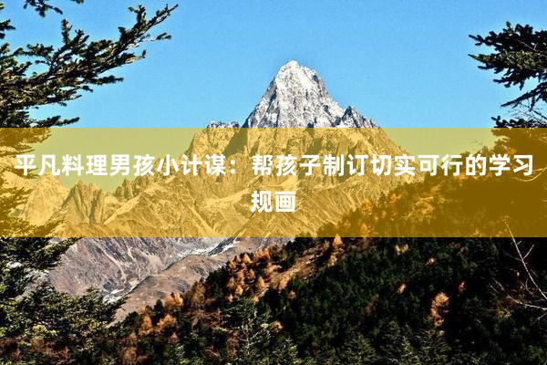 平凡料理男孩小计谋：帮孩子制订切实可行的学习规画